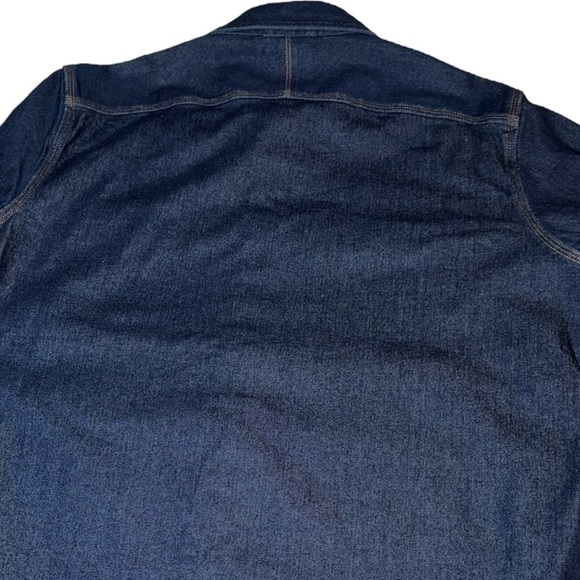 Lands End Blake Shelton Denim Shirt Size Large 42-44 Cotton Heavy Denim Blue - Picture 3 of 5